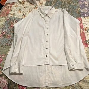 New York &Company white long sleeve shirt tunic